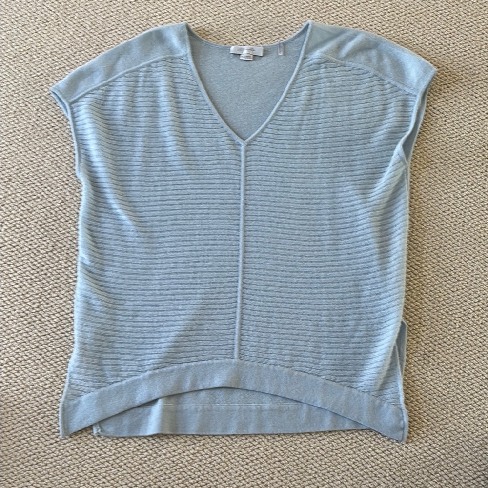 Christopher Fischer 100 % Cashmere Light Blue V-Neck Sleeveless Top
